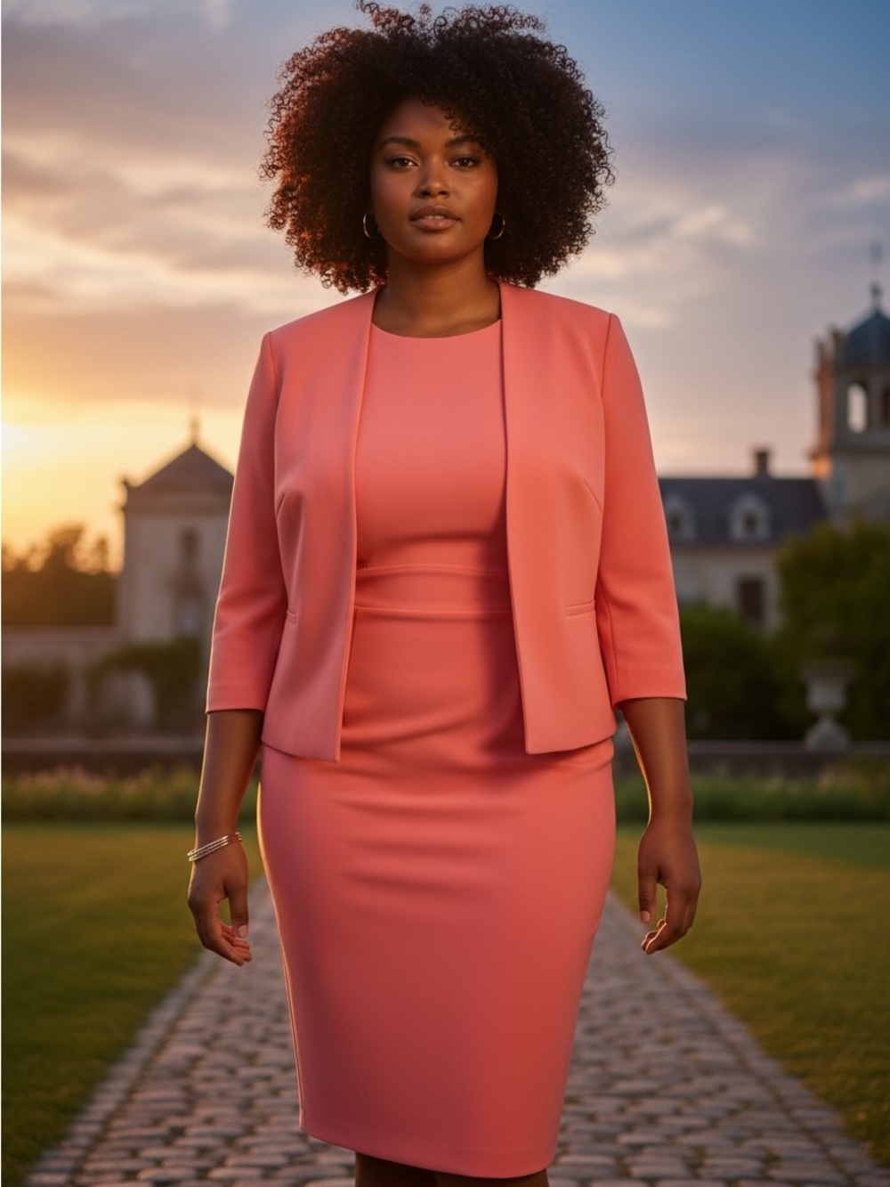 Kasper Coral Pencil Skirt - Sleek Tailored Silhouette